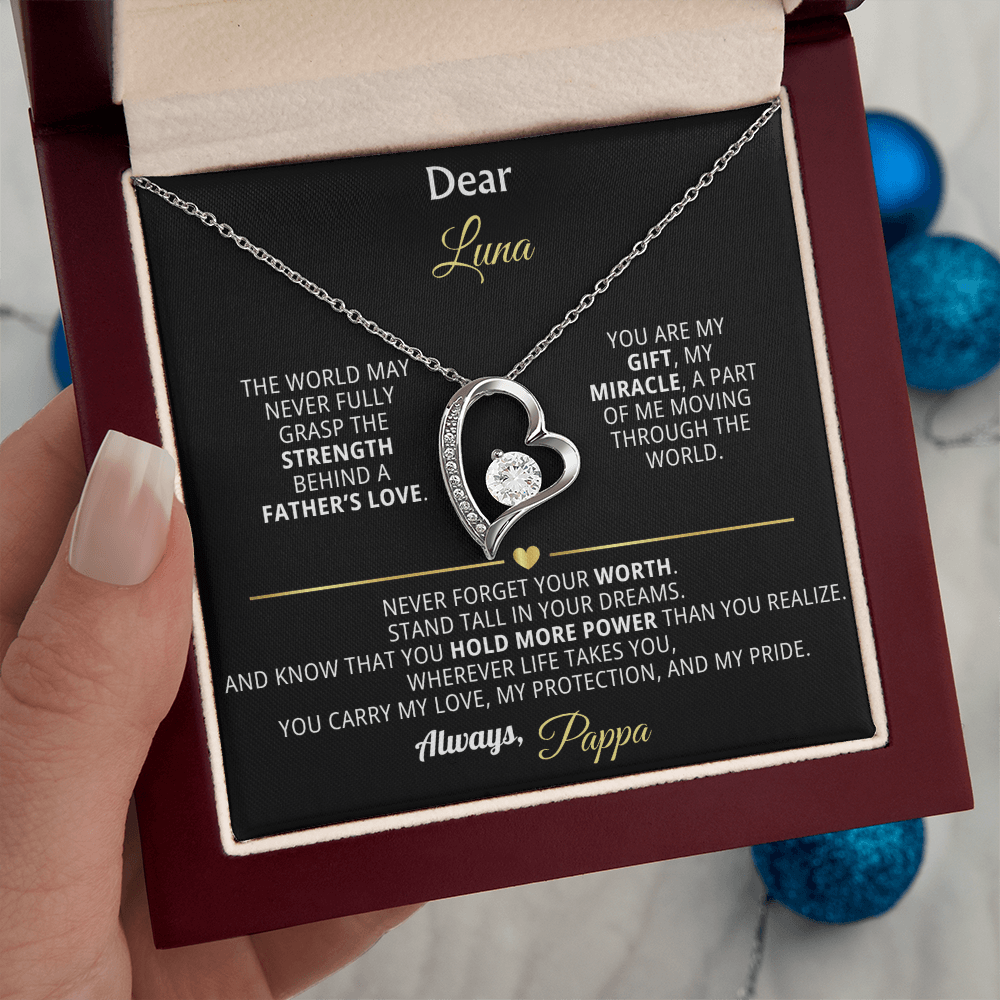 Dear Luna – Personalized Forever Love Necklace from Dad - Flourish Love Shop