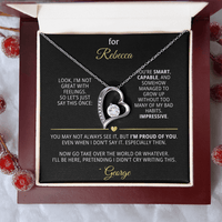 For Rebecca – Dry Humor Dad Gift | Forever Love Necklace with Personal Note - Flourish Love Shop
