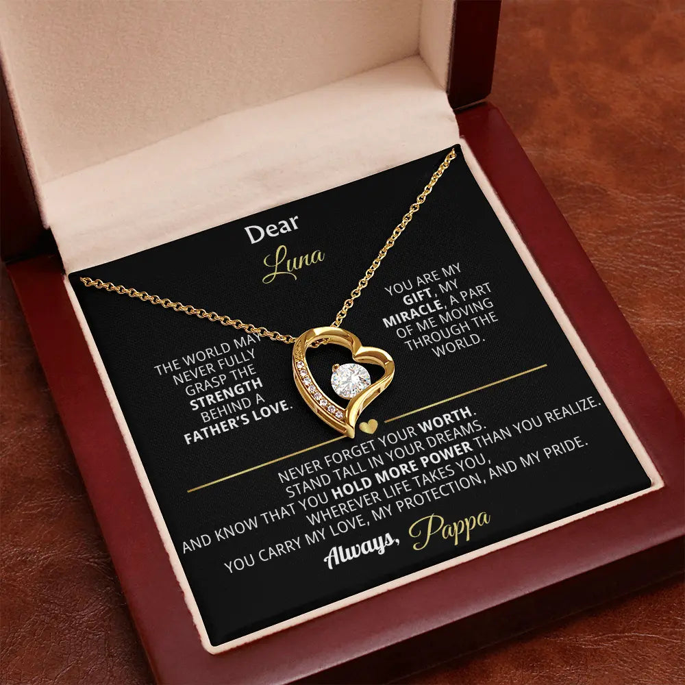 Dear Luna – Personalized Forever Love Necklace from Dad - Flourish Love Shop