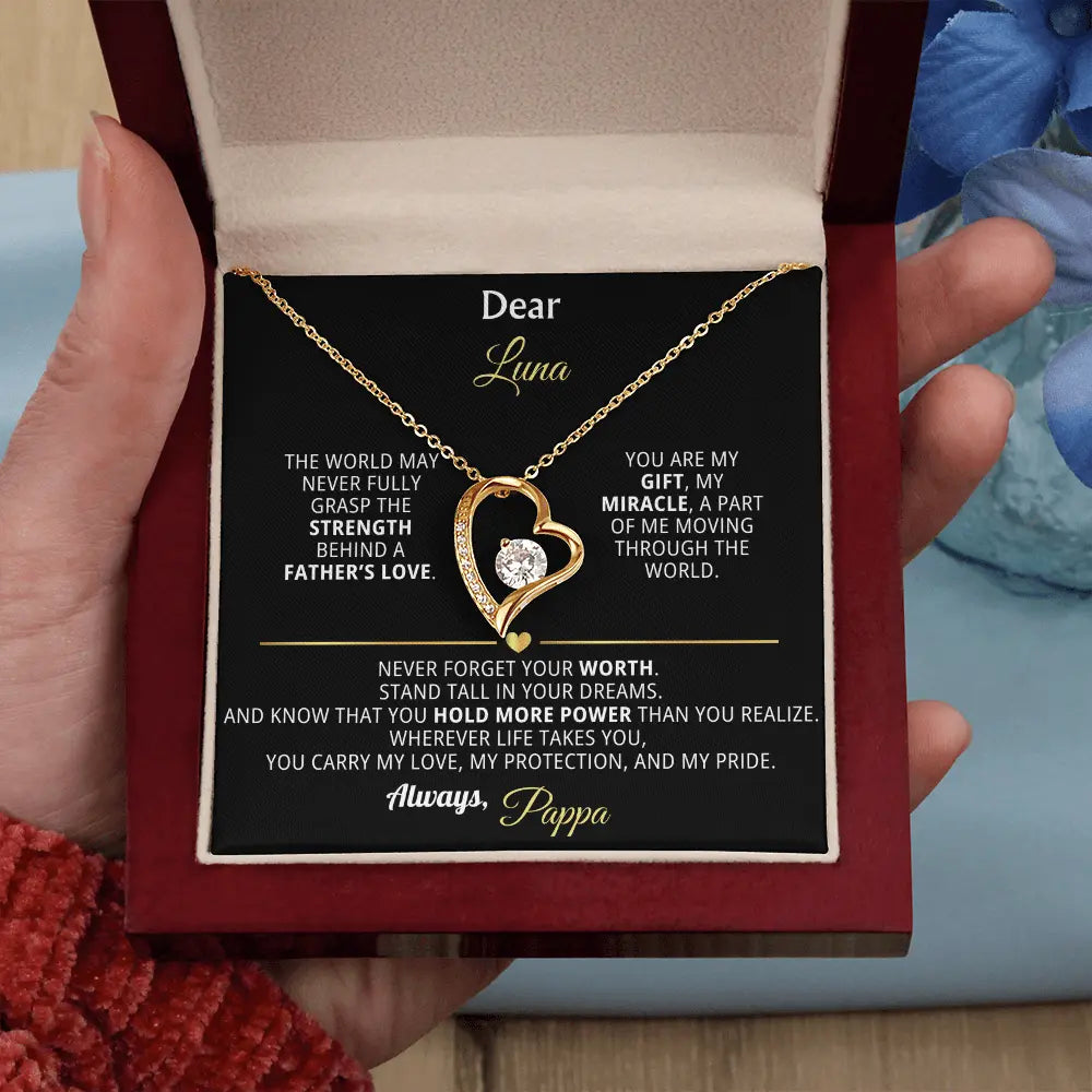 Dear Luna – Personalized Forever Love Necklace from Dad - Flourish Love Shop