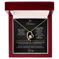 For Rebecca – Dry Humor Dad Gift | Forever Love Necklace with Personal Note - Flourish Love Shop