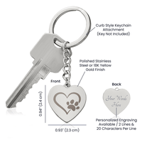Engravable Keychain with heart and paw symbol - Flourish Love Shop