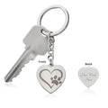 Engravable Keychain with heart and paw symbol - Flourish Love Shop