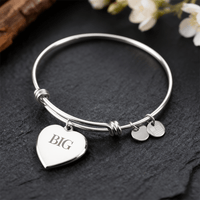 For the Big, an engraved Luxury Heart Bangle Bracelet - Flourish Love Shop