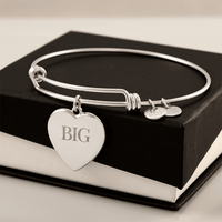 For the Big, an engraved Luxury Heart Bangle Bracelet - Flourish Love Shop