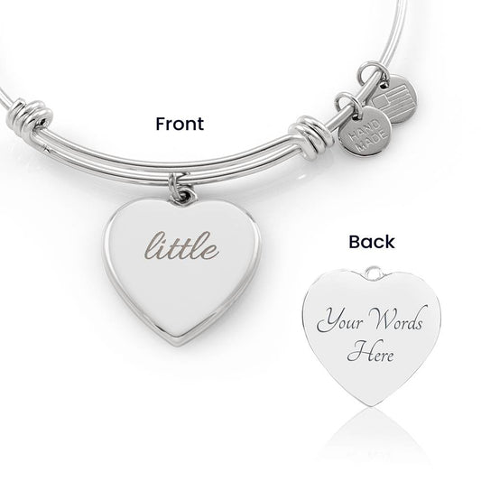 For Your little, an engraved Luxury Heart Bangle Bracelet - Flourish Love Shop