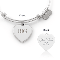 For the Big, an engraved Luxury Heart Bangle Bracelet - Flourish Love Shop