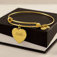 For Your little, an engraved Luxury Heart Bangle Bracelet - Flourish Love Shop