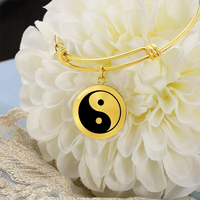 Engraved Graphic of Yin and Yang symbol Bracelet - Flourish Love Shop