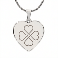 Lucky & Love Engraved Heart Necklace - Flourish Love Shop