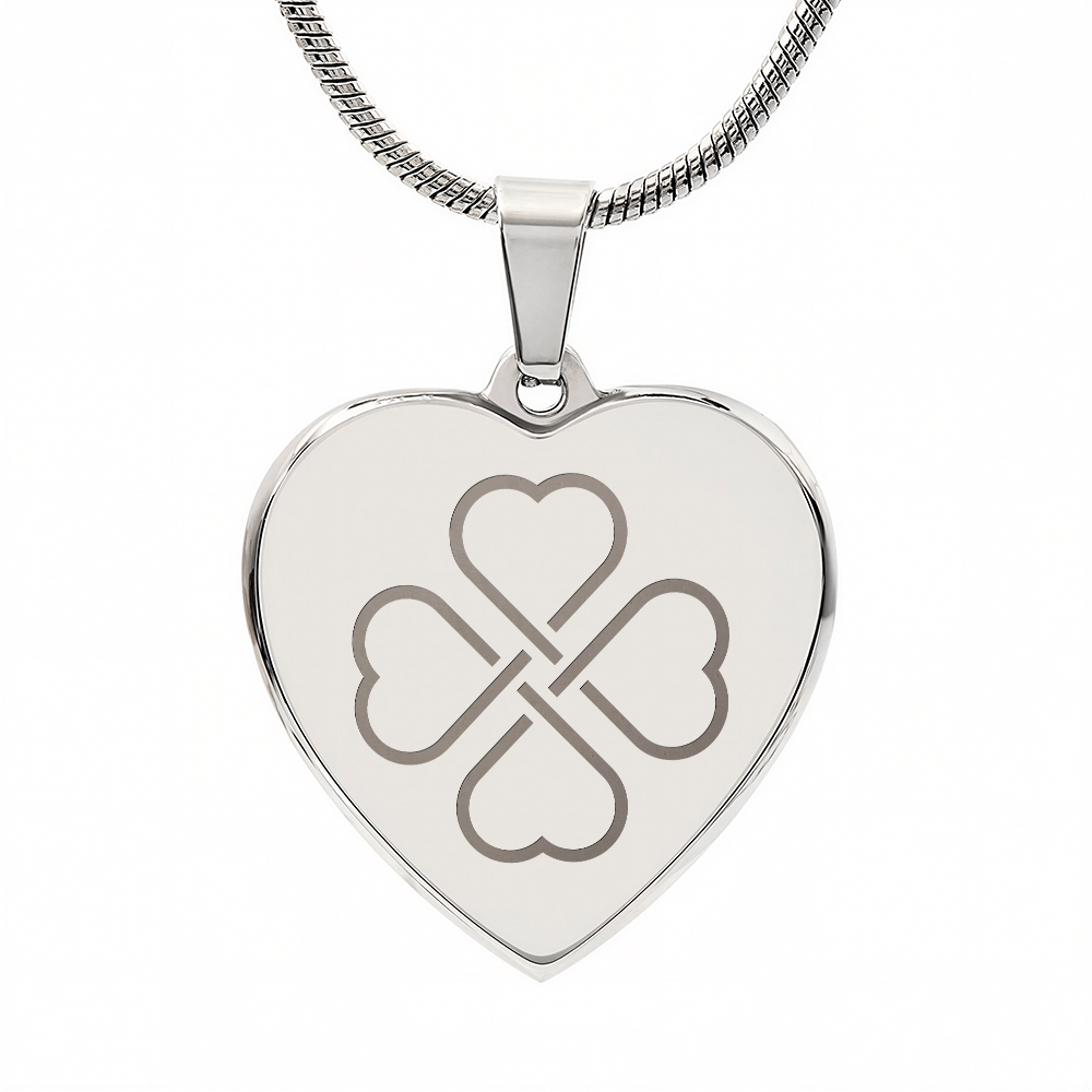 Lucky & Love Engraved Heart Necklace - Flourish Love Shop