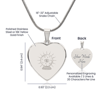 Crystal Ball with Eye of Providence Engraved Heart Necklace - Flourish Love Shop