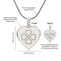 Lucky & Love Engraved Heart Necklace - Flourish Love Shop
