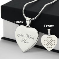 Lucky & Love Engraved Heart Necklace - Flourish Love Shop