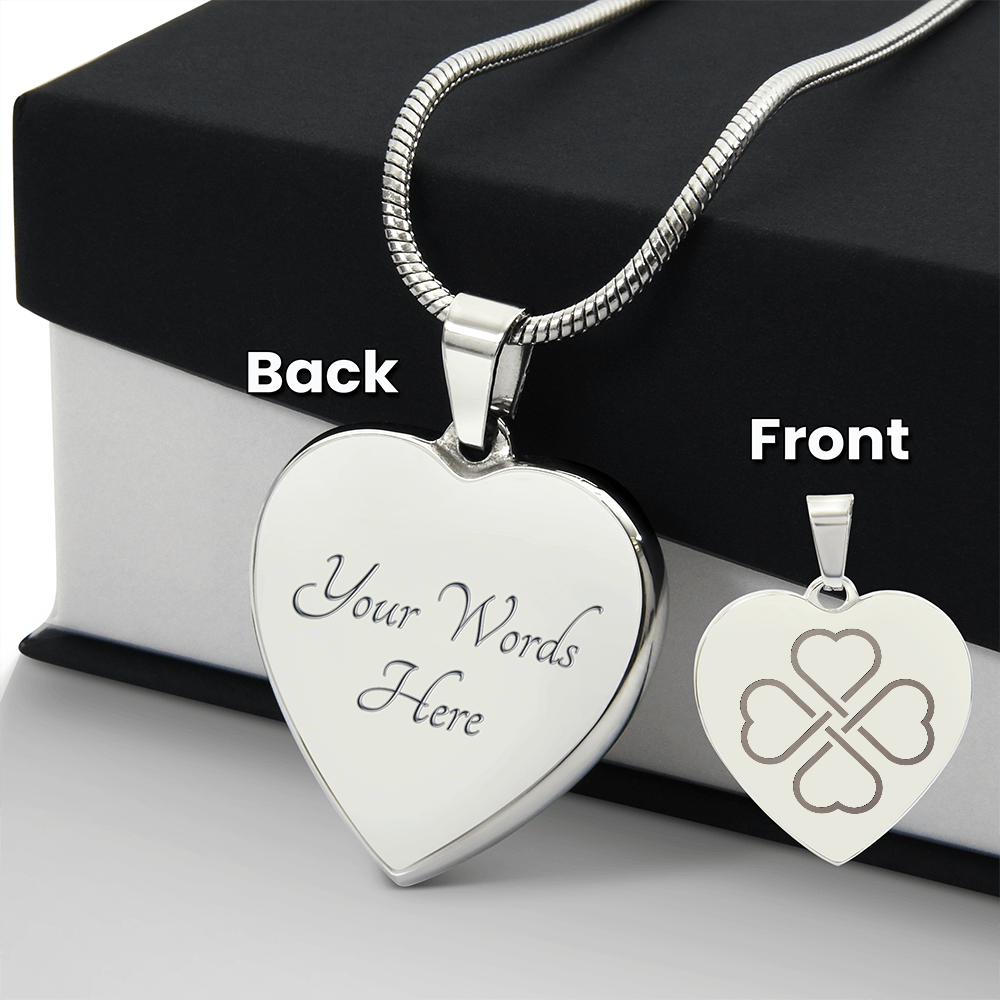 Lucky & Love Engraved Heart Necklace - Flourish Love Shop