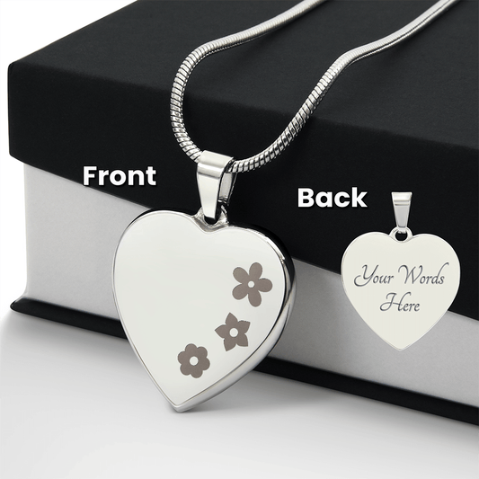 Heart Engraved Necklace - Personalized Jewelry - Flourish Love Shop