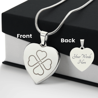 Lucky & Love Engraved Heart Necklace - Flourish Love Shop