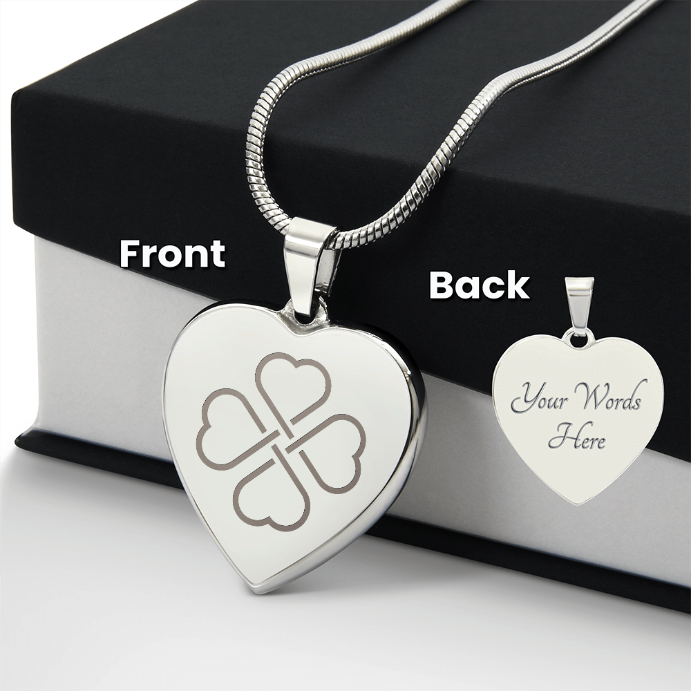 Lucky & Love Engraved Heart Necklace - Flourish Love Shop