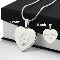 Crystal Ball with Eye of Providence Engraved Heart Necklace - Flourish Love Shop
