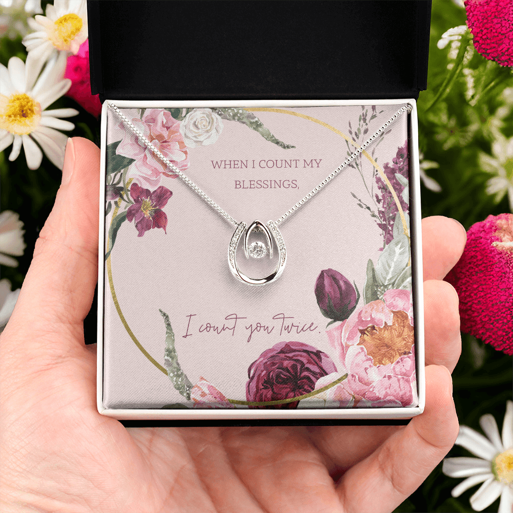For my Love - I count you twice - Lucky In Love Necklace - Flourish Love Shop