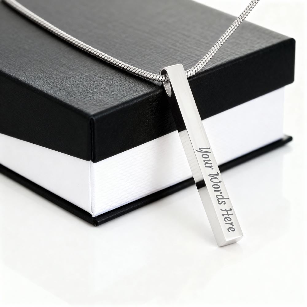 Custom Engraved 4 - Sided Stick Necklace - Flourish Love Shop