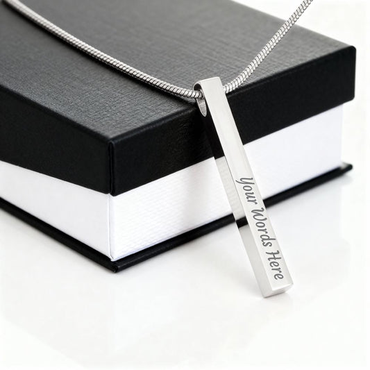Custom Engraved 4 - Sided Stick Necklace - Flourish Love Shop