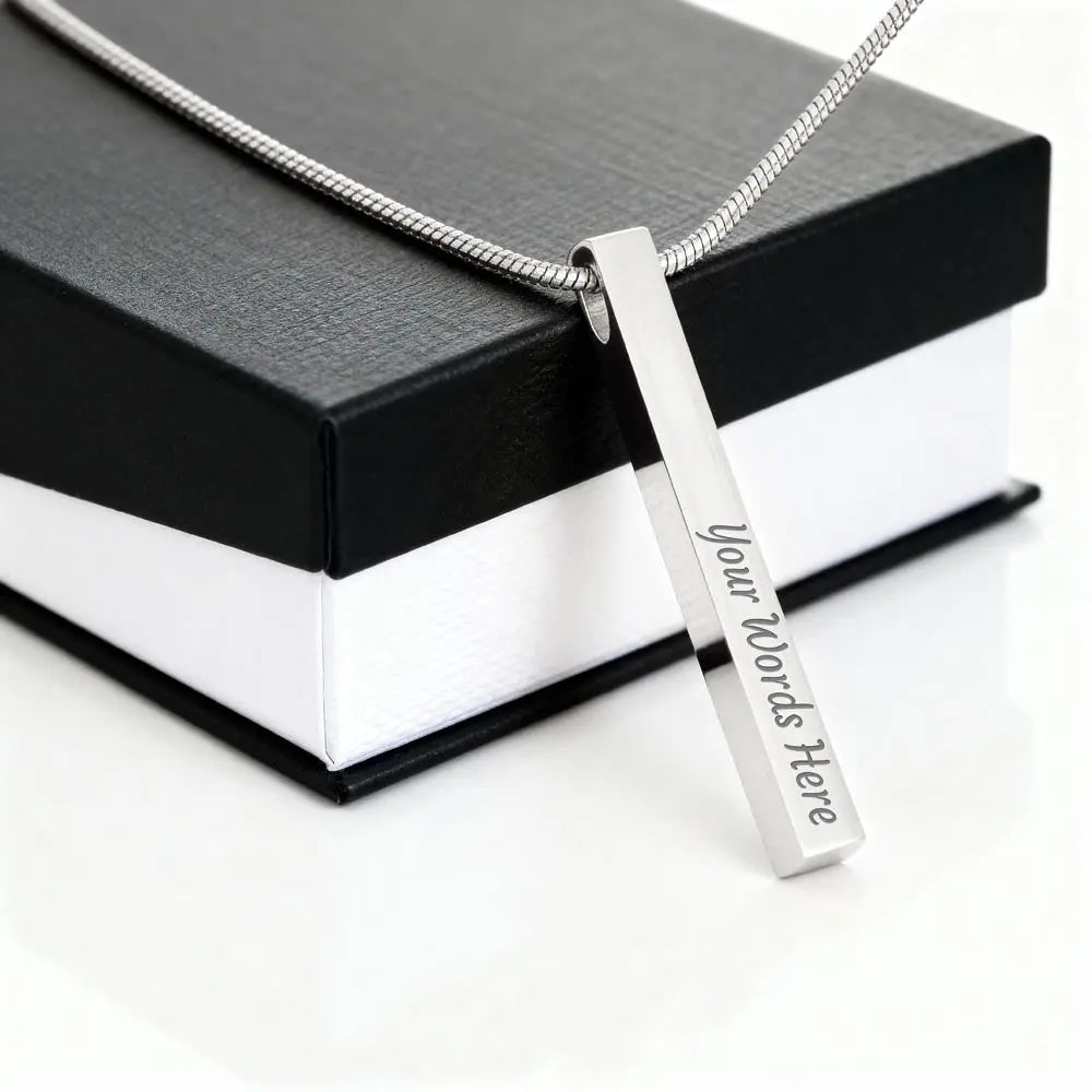 Graduation Stick Necklace | Engraved 4-Sided Name & Date Keepsake Gift