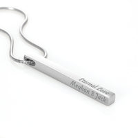 Custom Engraved 4 - Sided Stick Necklace - Flourish Love Shop