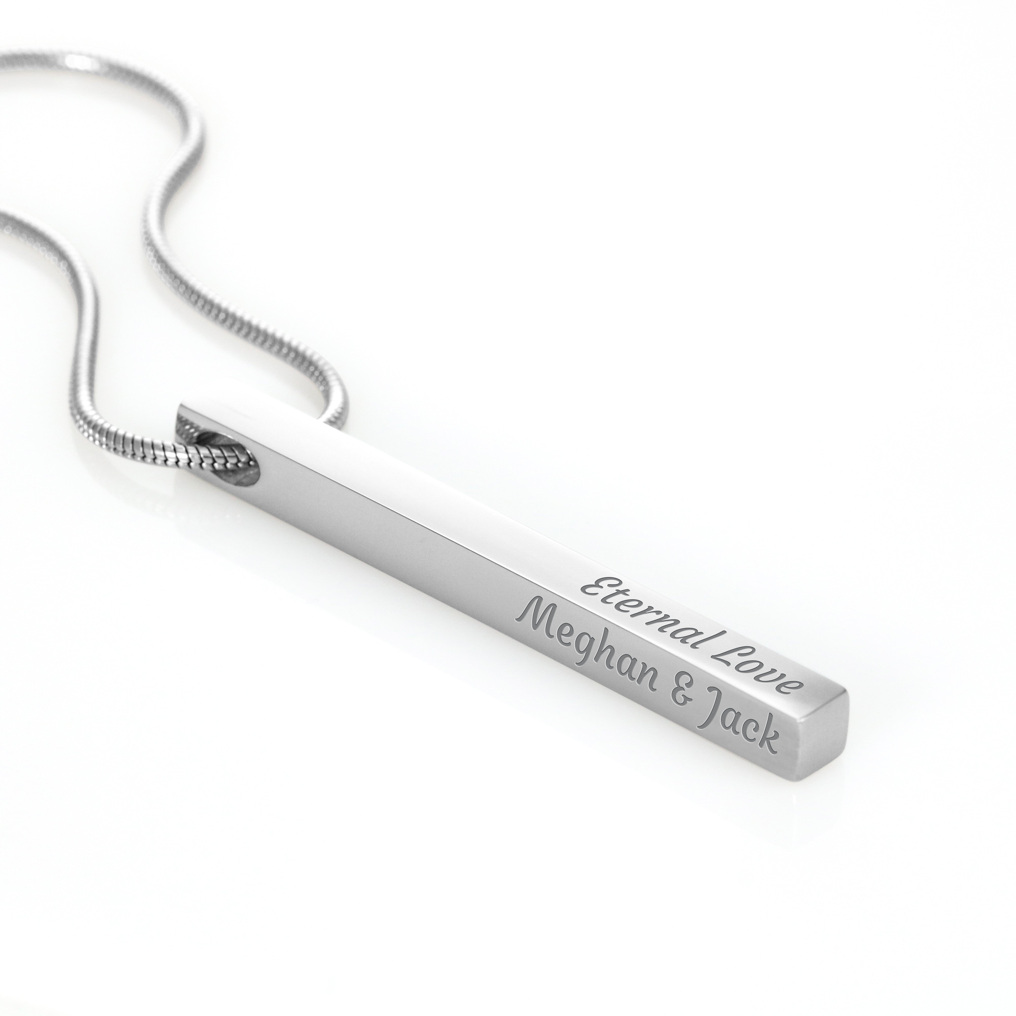 Custom Engraved 4 - Sided Stick Necklace - Flourish Love Shop