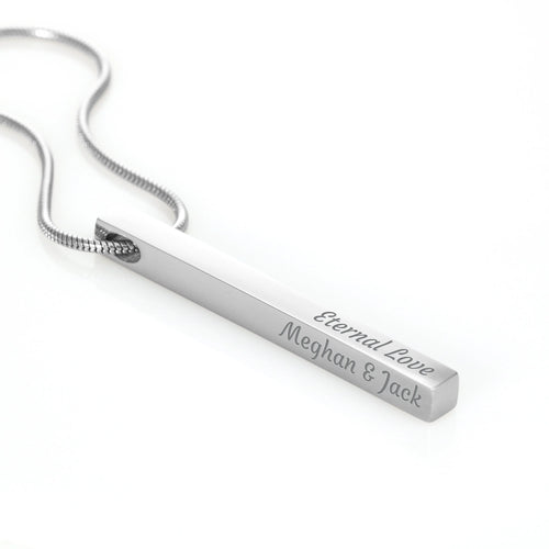 Graduation Stick Necklace | Engraved 4-Sided Name & Date Keepsake Gift