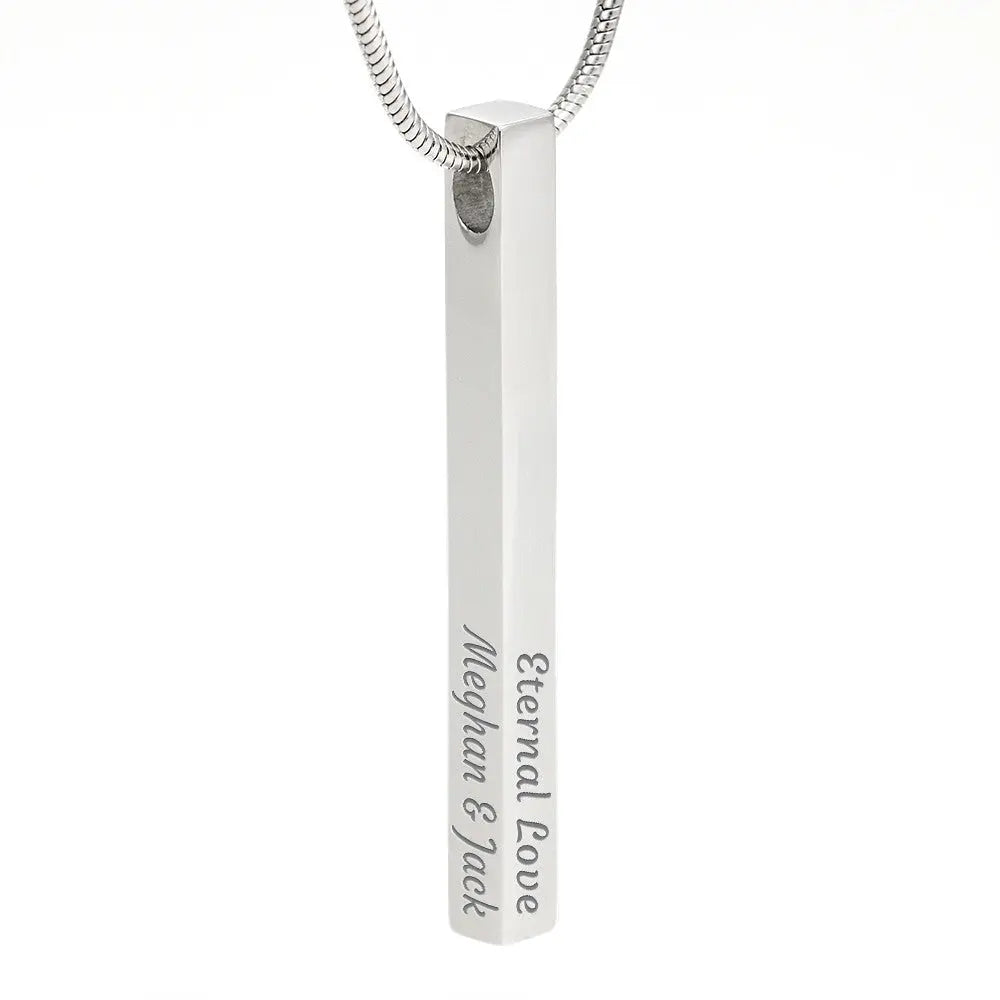 Graduation Stick Necklace | Engraved 4-Sided Name & Date Keepsake Gift