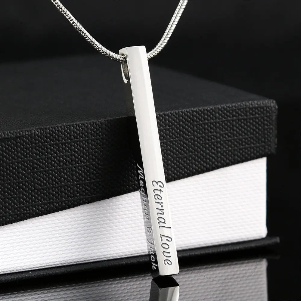 Graduation Stick Necklace | Engraved 4-Sided Name & Date Keepsake Gift