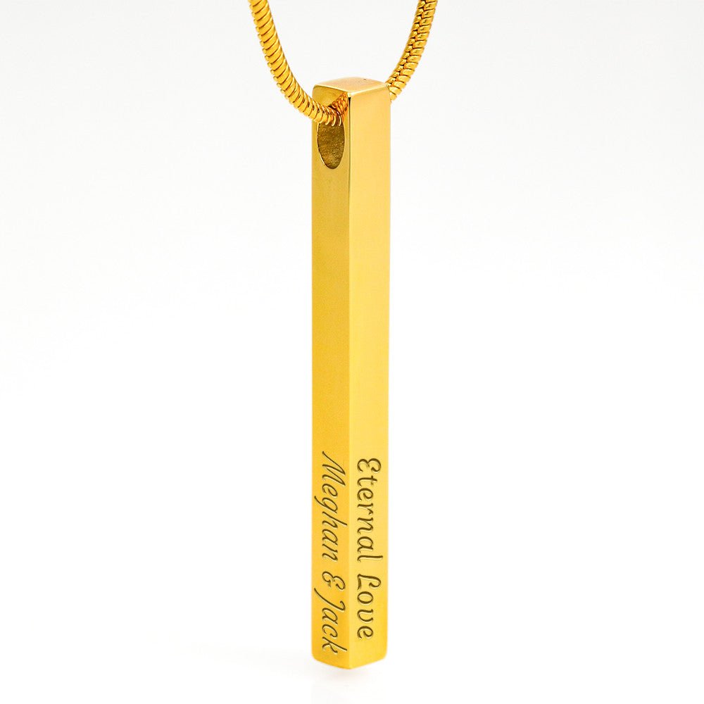 Custom Engraved 4 - Sided Stick Necklace - Flourish Love Shop