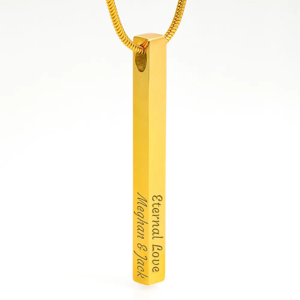 Graduation Stick Necklace | Engraved 4-Sided Name & Date Keepsake Gift