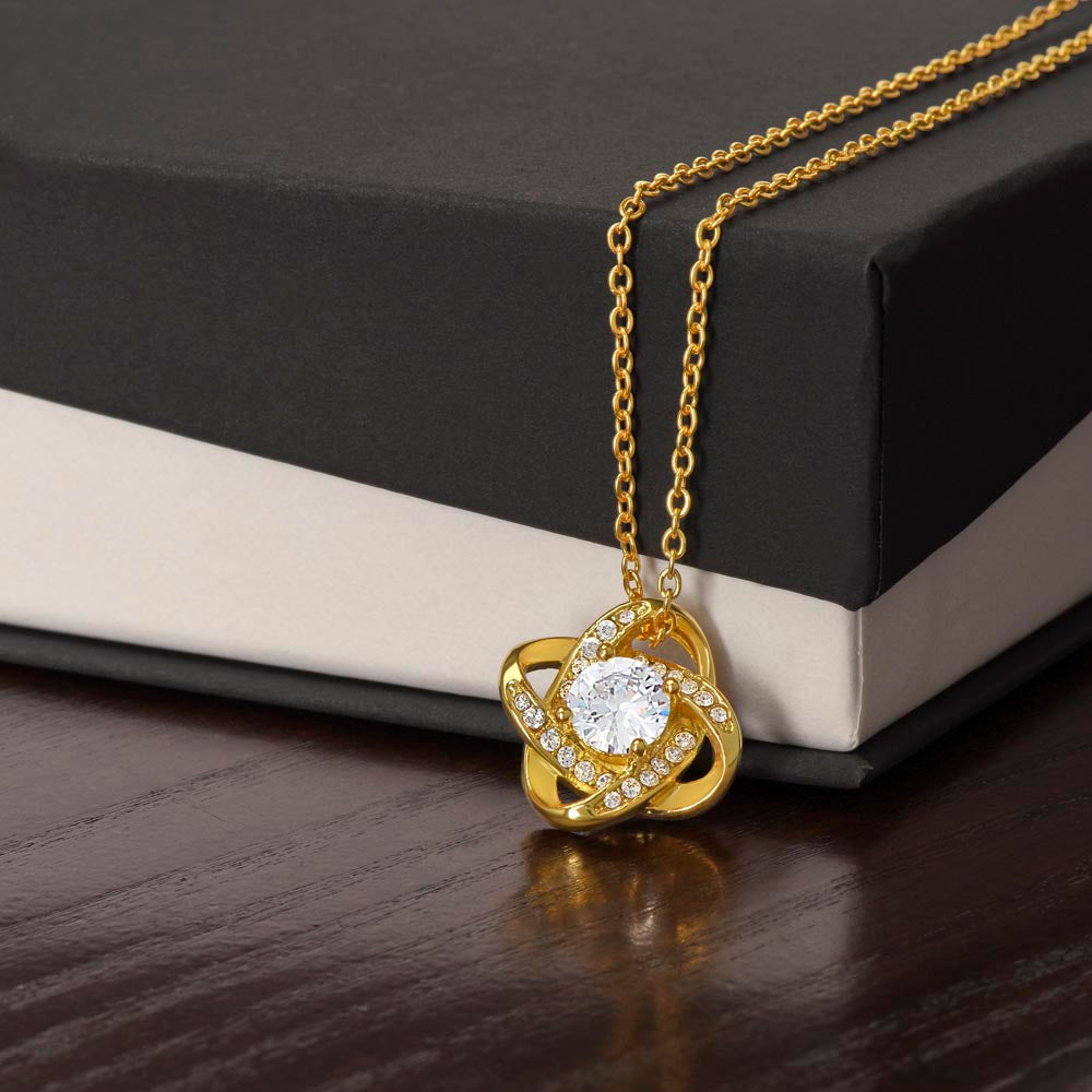 The Knot Between Us – From Mom to Daughter Love Knot Necklace (Gold or Silver)