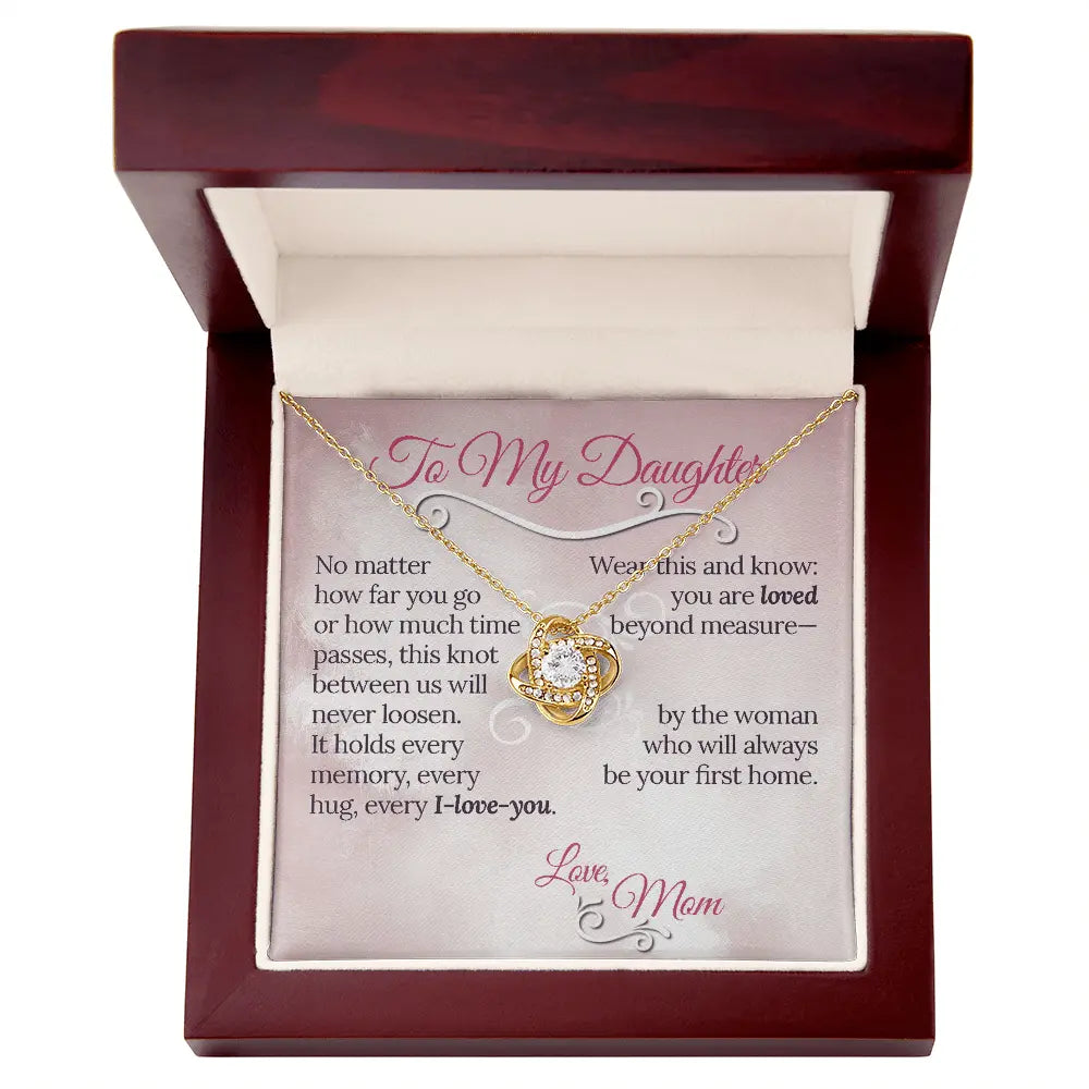 To My Daughter - You are loved - Love Knot Necklace - Flourish Love Shop