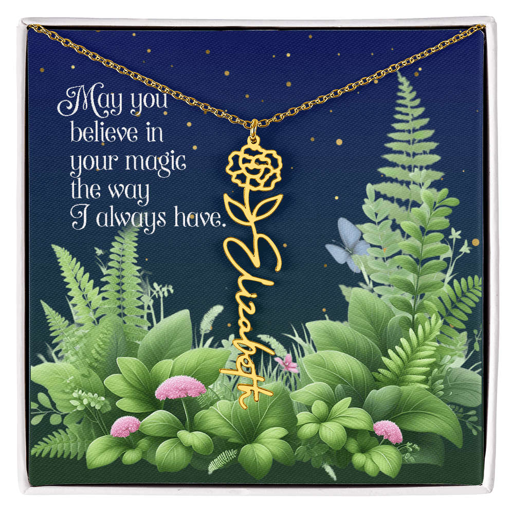 Birth Flower Name Necklace – A Gift That Blooms With Meaning - Flourish Love Shop
