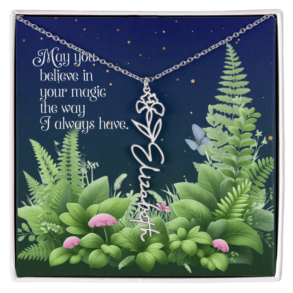 Birth Flower Name Necklace – A Gift That Blooms With Meaning - Flourish Love Shop