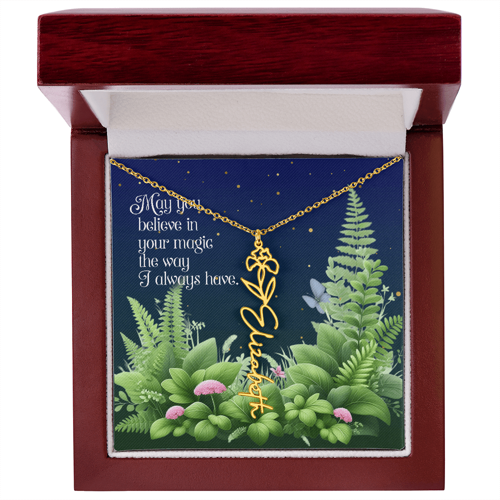 Birth Flower Name Necklace – A Gift That Blooms With Meaning - Flourish Love Shop