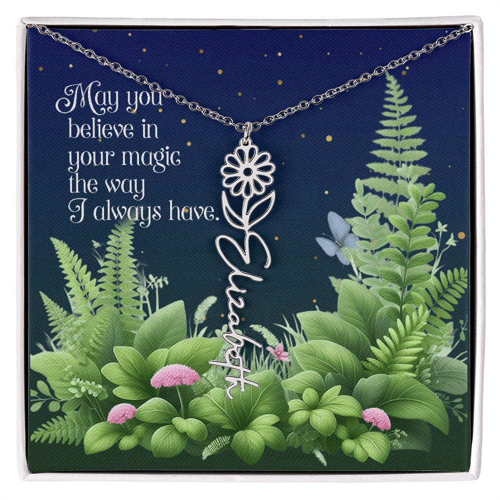 Birth Flower Name Necklace – A Gift That Blooms With Meaning - Flourish Love Shop