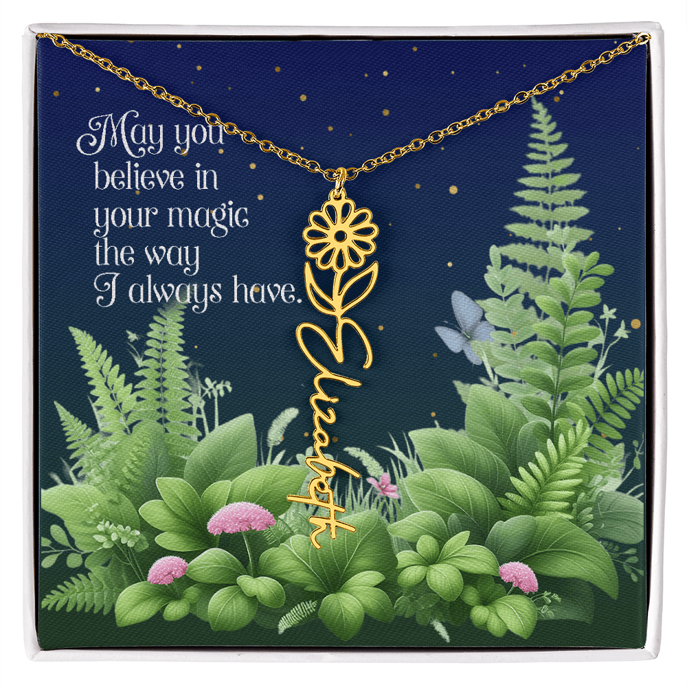 Birth Flower Name Necklace – A Gift That Blooms With Meaning - Flourish Love Shop