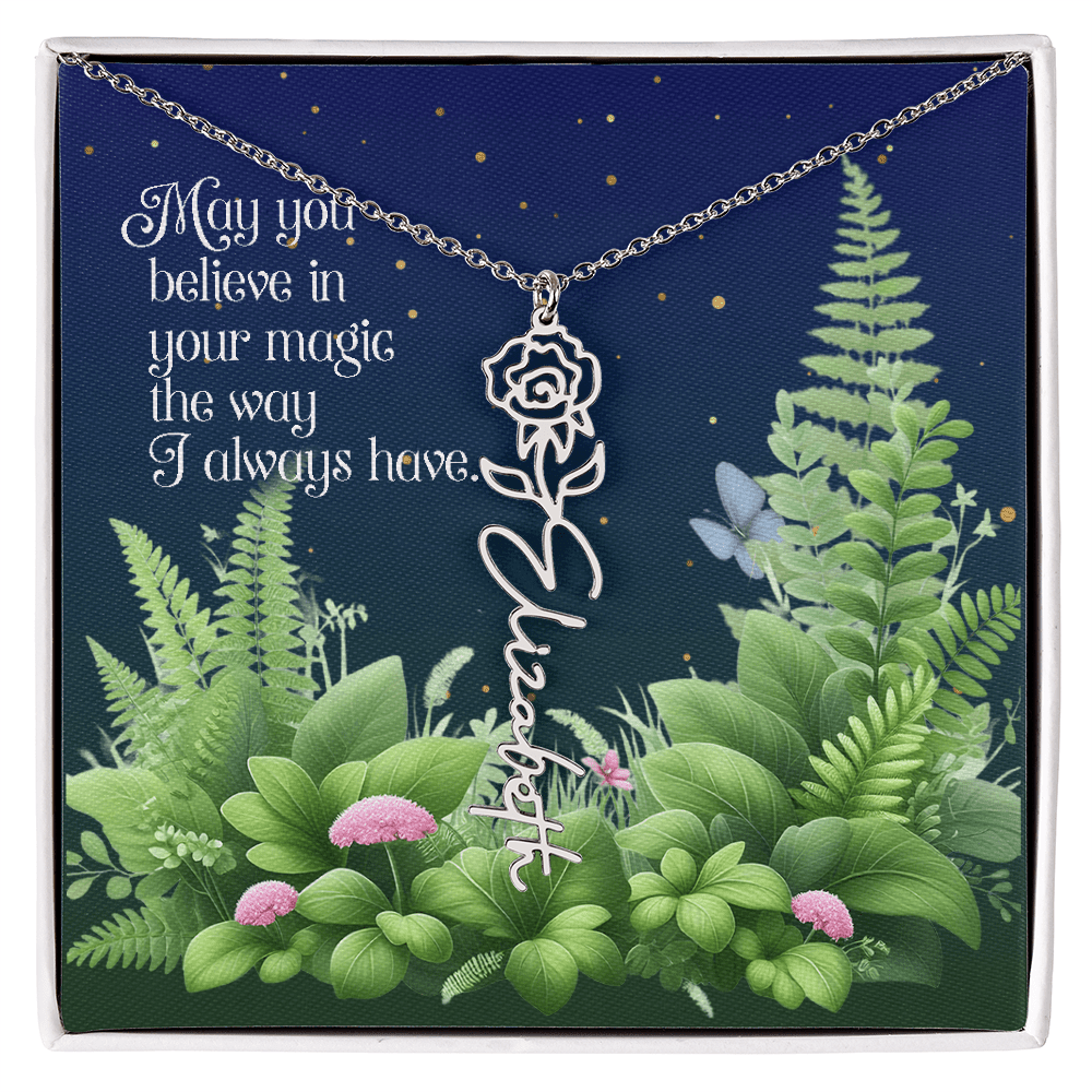 Birth Flower Name Necklace – A Gift That Blooms With Meaning - Flourish Love Shop