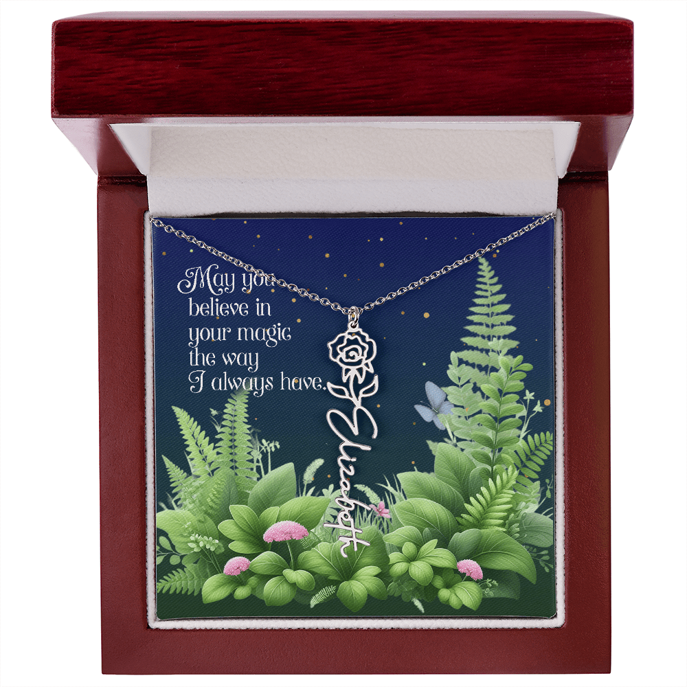 Birth Flower Name Necklace – A Gift That Blooms With Meaning - Flourish Love Shop