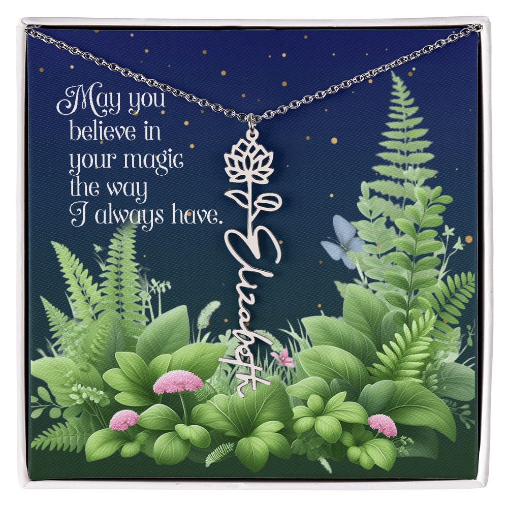 Birth Flower Name Necklace – A Gift That Blooms With Meaning - Flourish Love Shop
