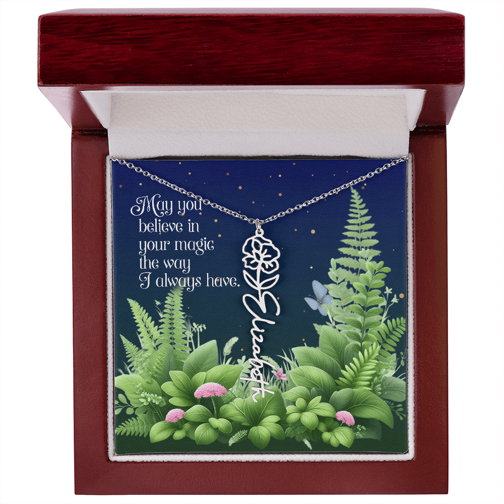 Birth Flower Name Necklace – A Gift That Blooms With Meaning - Flourish Love Shop