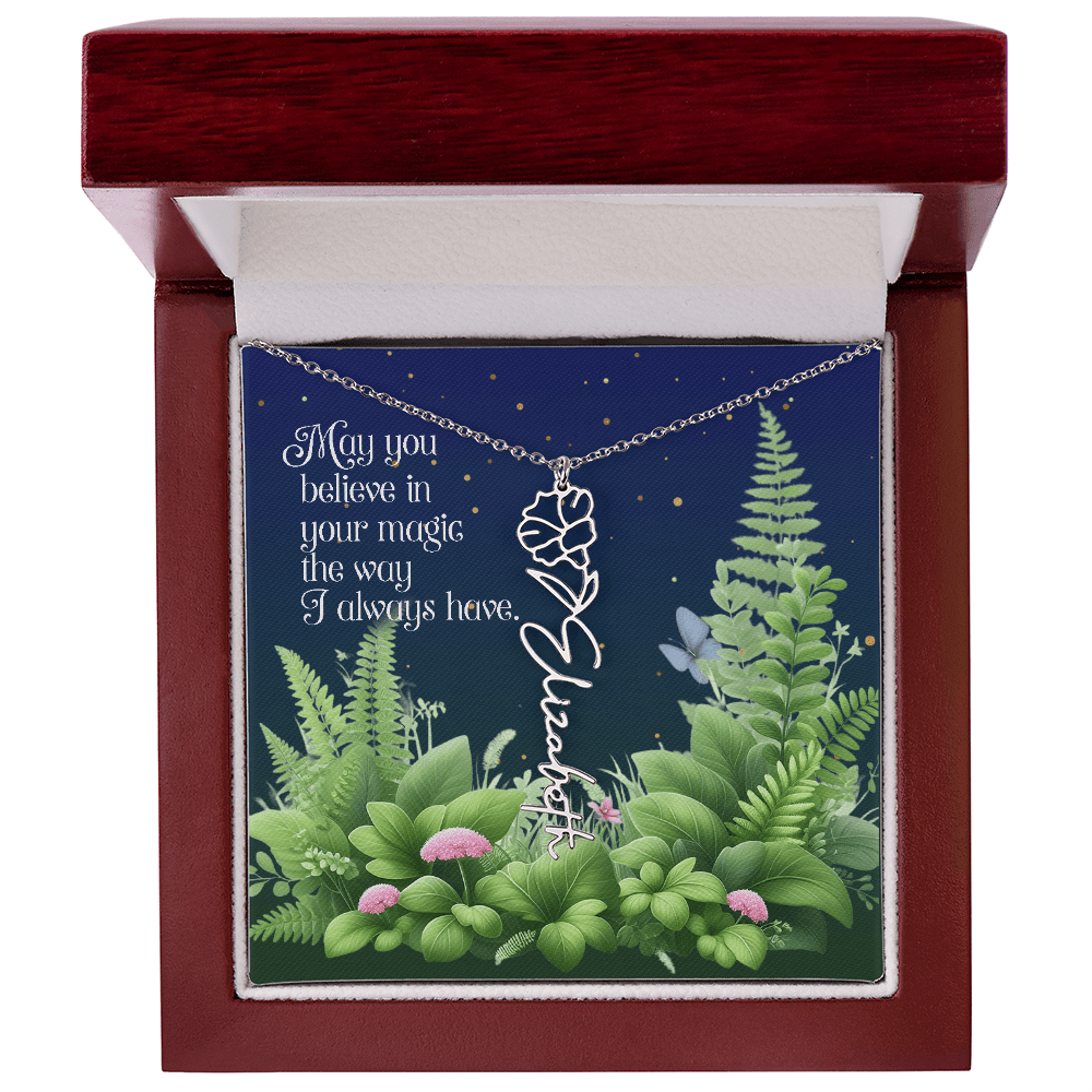 Birth Flower Name Necklace – A Gift That Blooms With Meaning - Flourish Love Shop