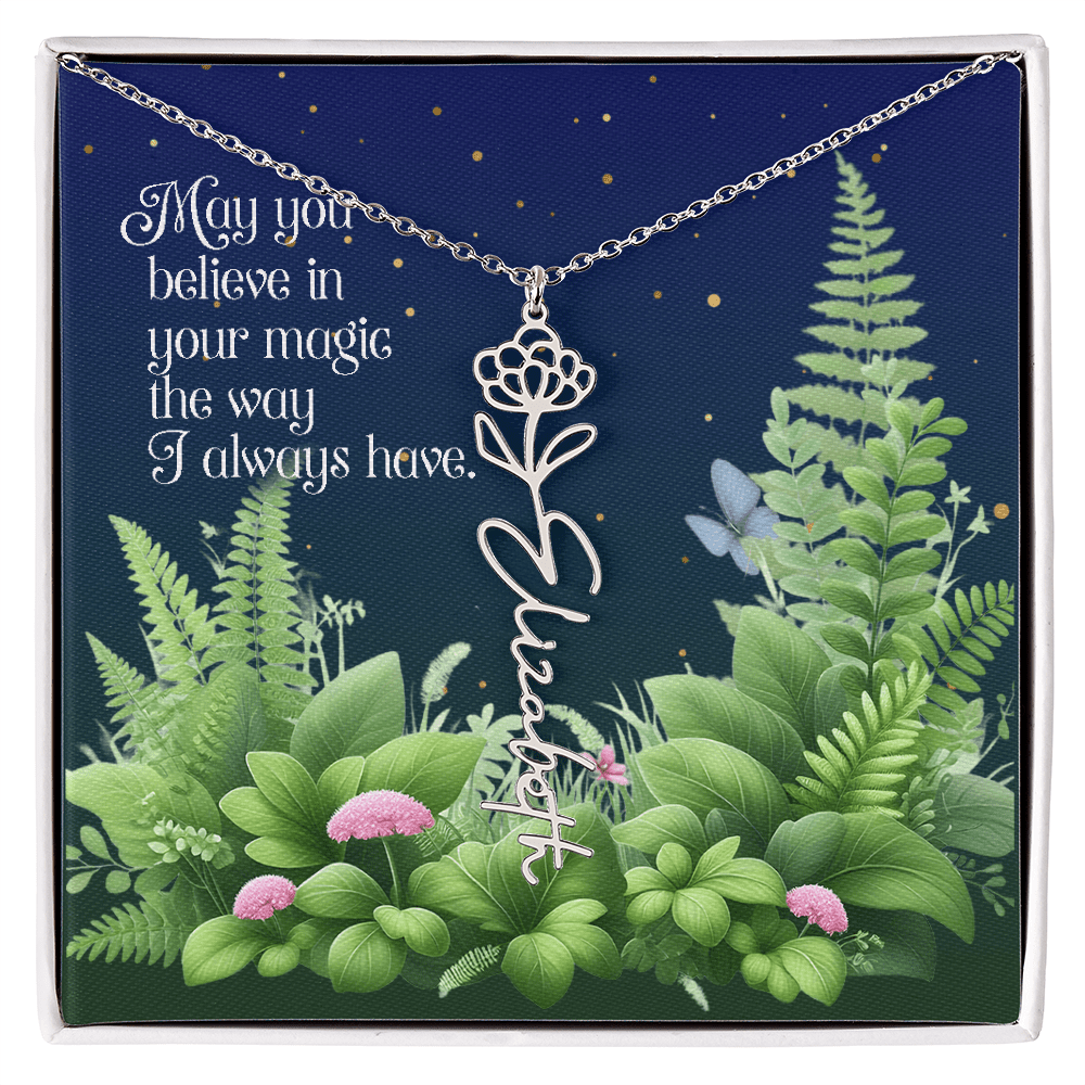 Birth Flower Name Necklace – A Gift That Blooms With Meaning - Flourish Love Shop
