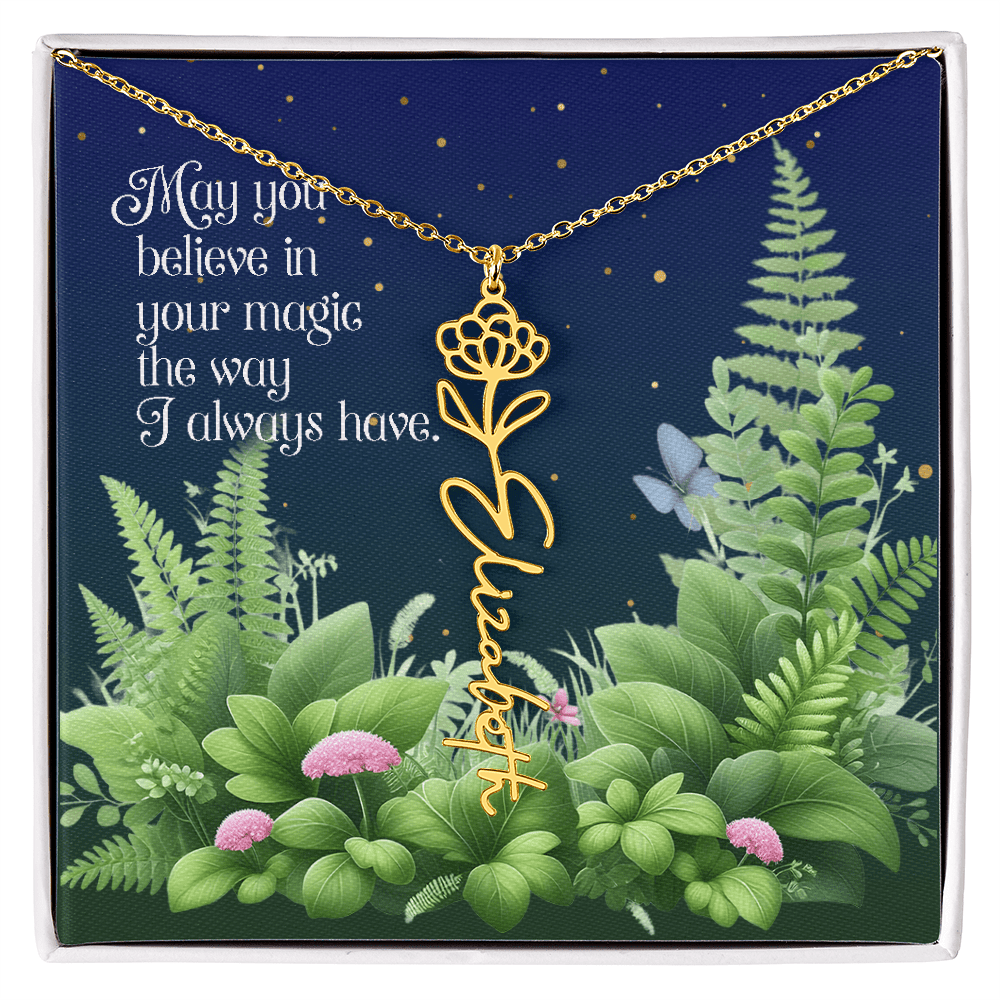 Birth Flower Name Necklace – A Gift That Blooms With Meaning - Flourish Love Shop