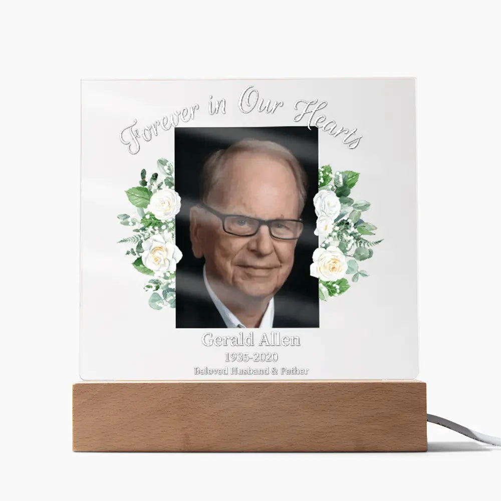 Forever in Our Hearts – Personalized Memorial Acrylic Light - Flourish Love Shop