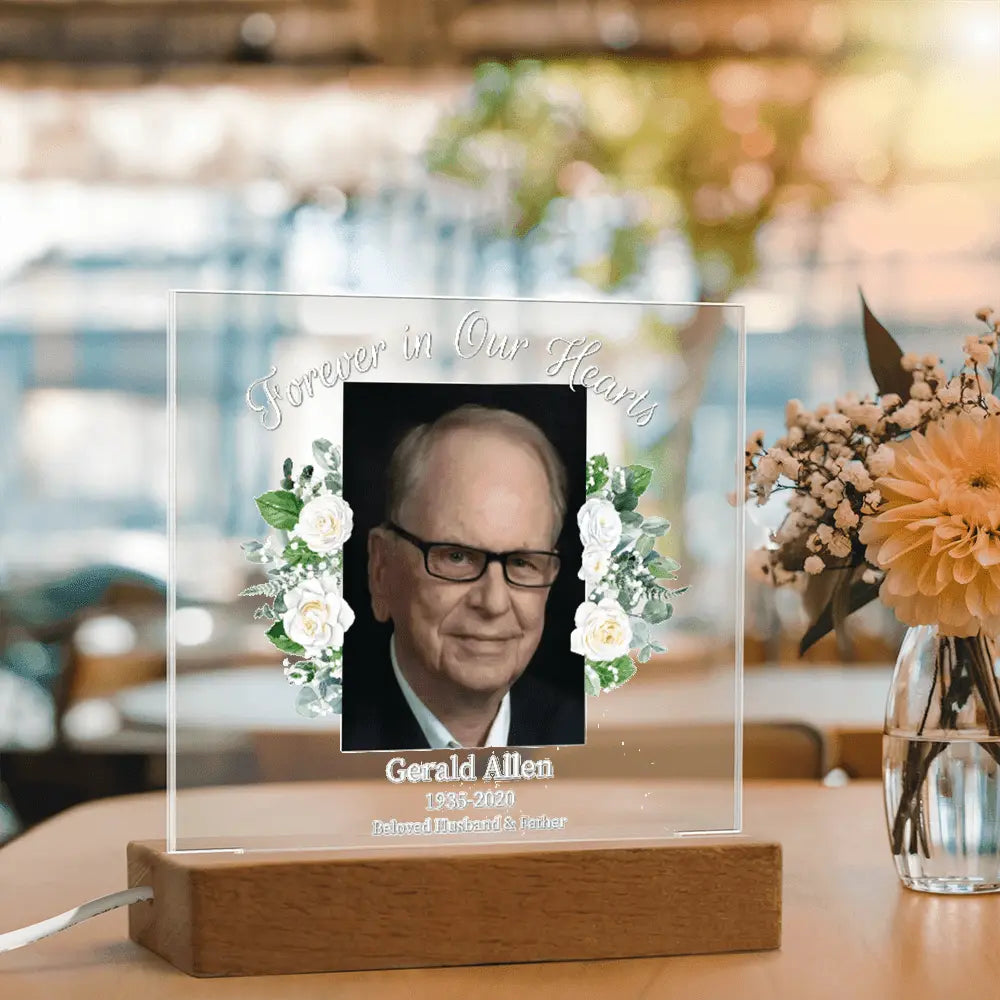 Forever in Our Hearts – Personalized Memorial Acrylic Light - Flourish Love Shop
